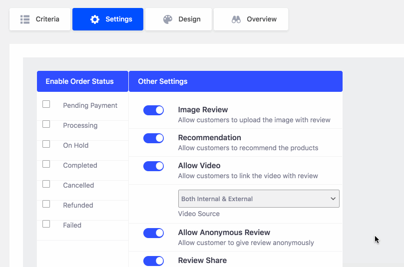 How To Enable Internal OR External Source For Video Attachment, Separately 1 rvx video settings 1