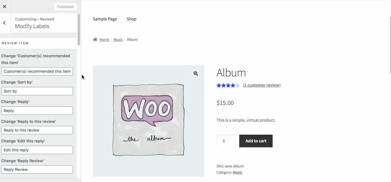 change different labels 