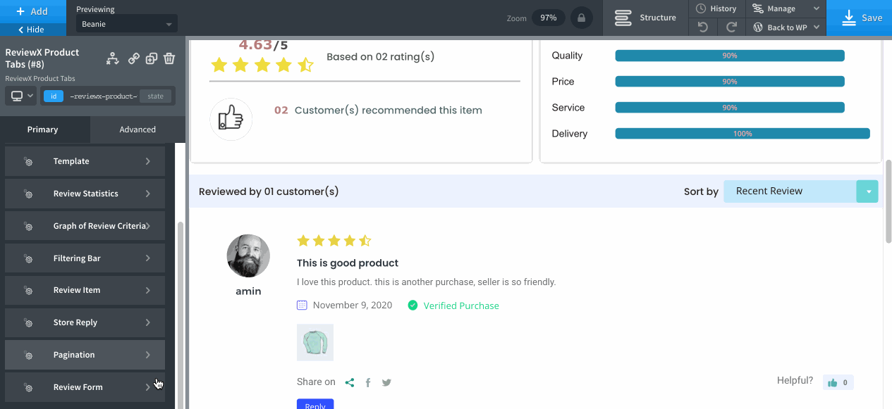 rvx oxy review item section