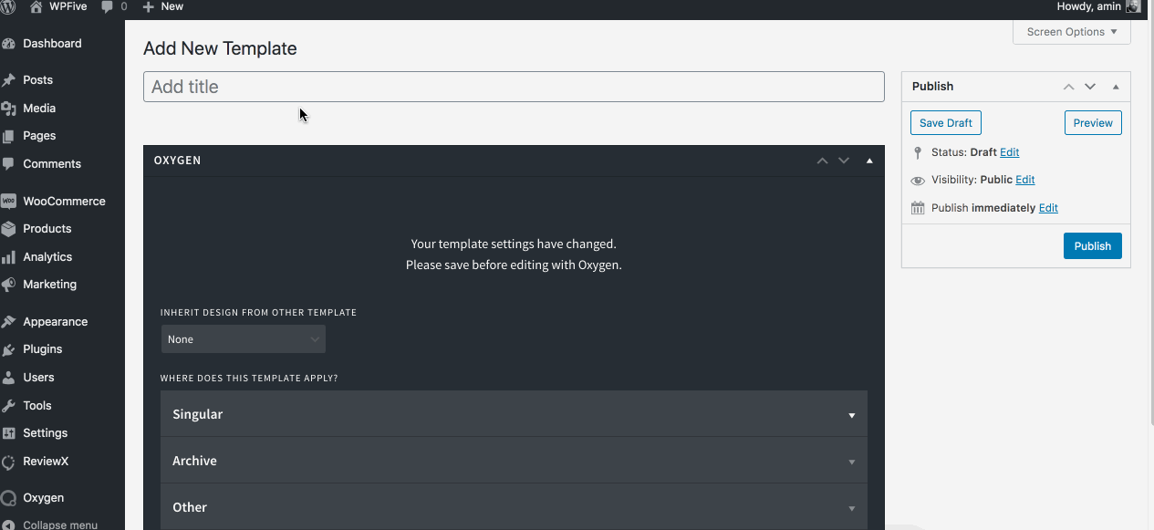rvx oxy template create 2