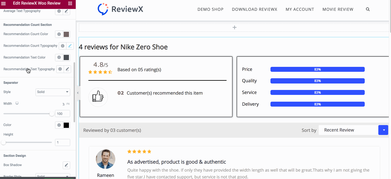 rvx woo review stat 2