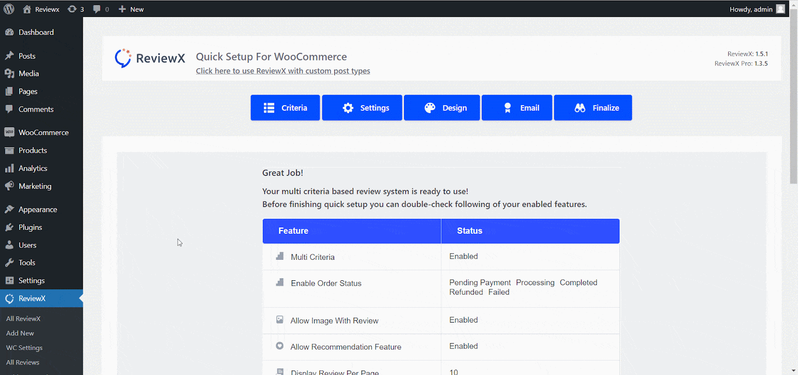 Advanced Settings Panel