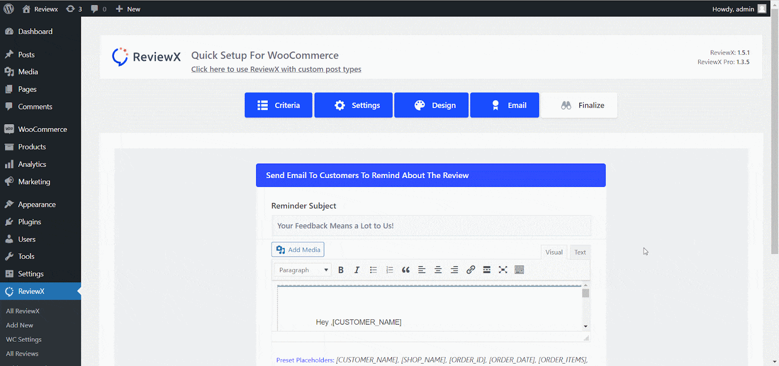 Advanced Settings Panel