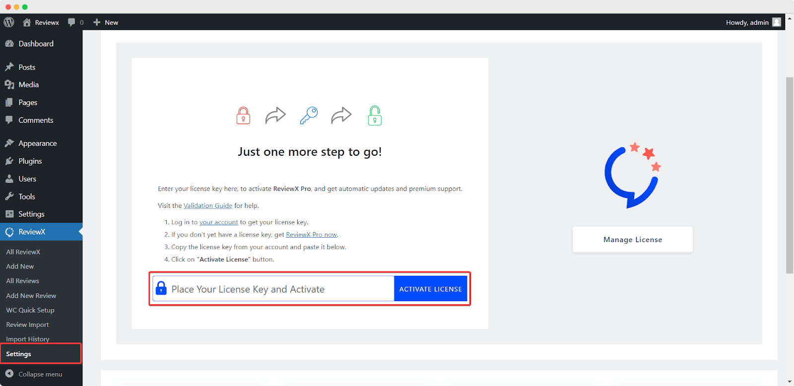 Activate ReviewX Pro License Key