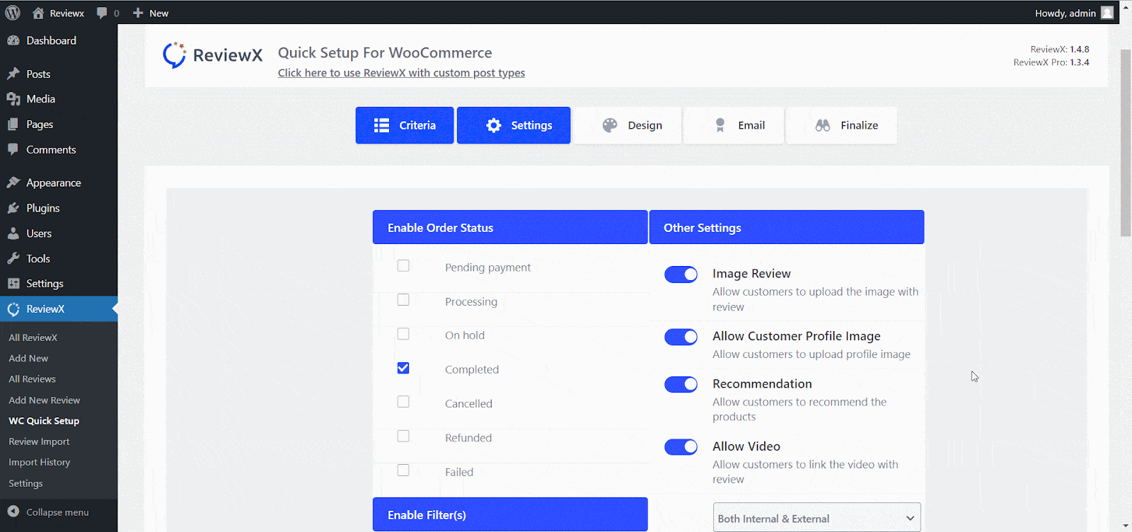 How To Enable Or Disable Review Filter In ReviewX 1 Review Filter