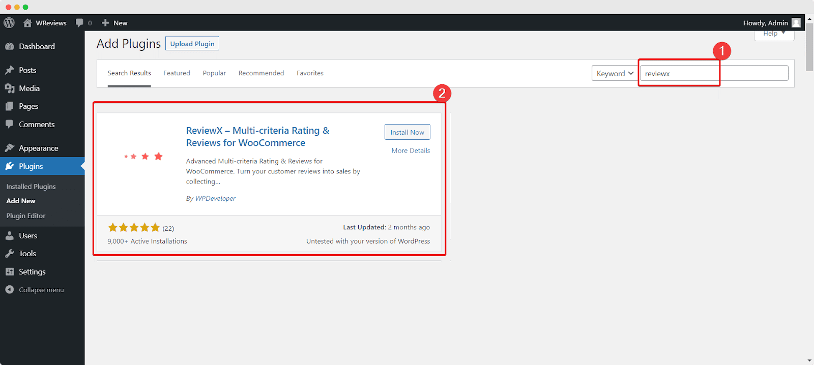 Install & Activate ReviewX 