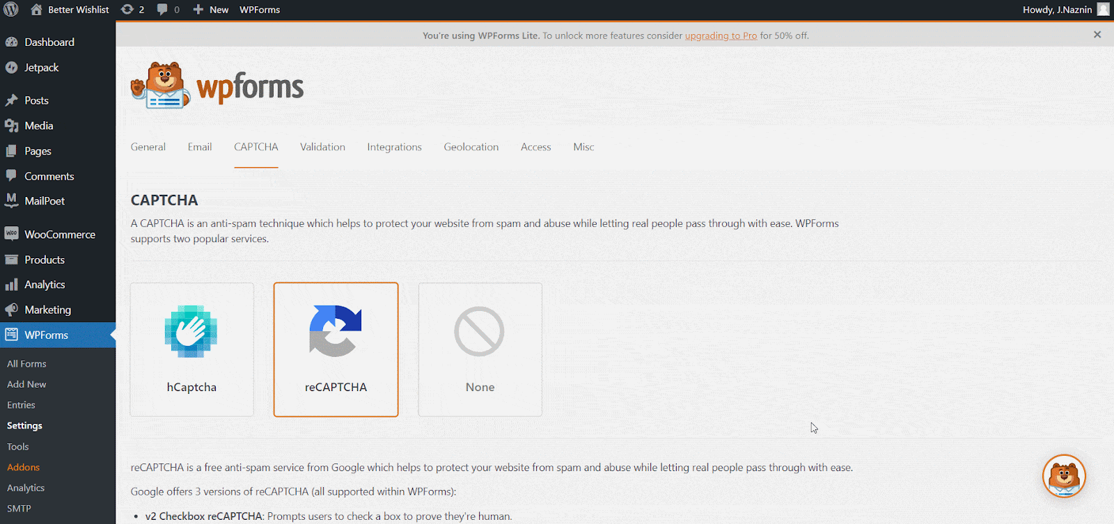 How to Add CAPTCHA in WordPress Forms? (Easy Guide 2023) 11 Add CAPTCHA in WordPress Forms