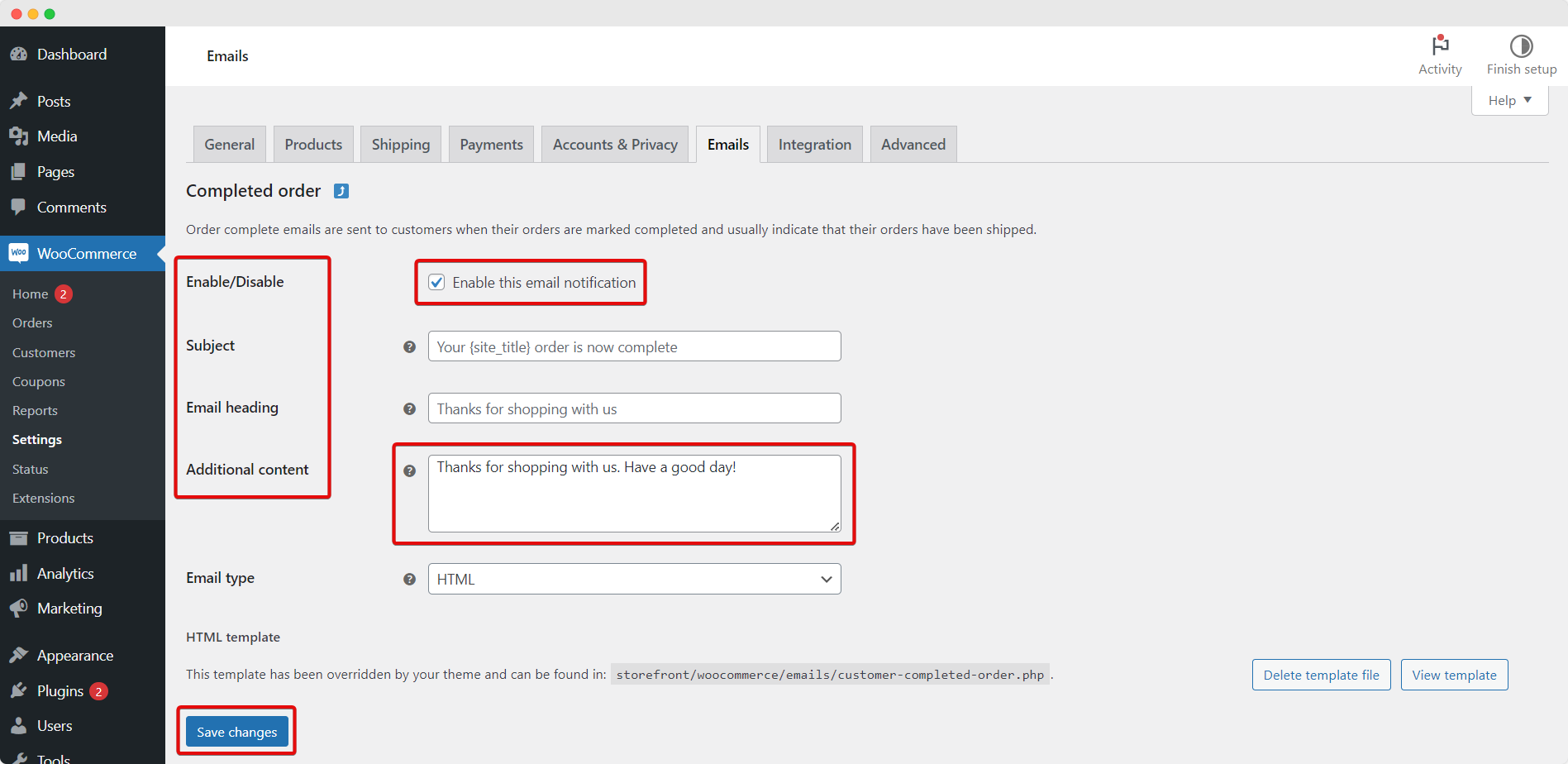 How To Customize WooCommerce Emails: Step By Step Guide 9 Customize WooCommerce Email